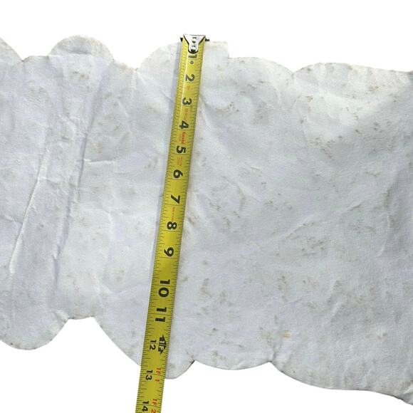 Pier 1 Hand Beaded Table Runner White Silver peacock pattern 13X36 In - Picture 14 of 15